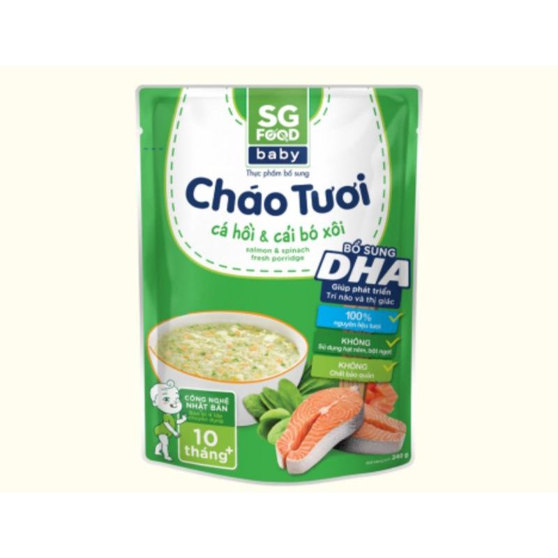 [Date 2022] Cháo tươi SG Food baby gói 240g các vị cho bé từ 10m | BigBuy360 - bigbuy360.vn