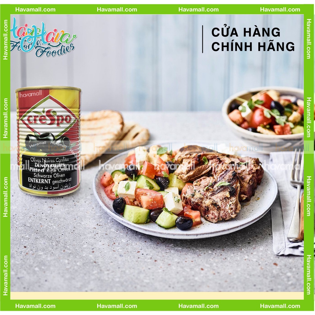 [HÀNG CHÍNH HÃNG] Trái Oliu Đen Không Hạt Crespo 387gr – Pitted Ripe Olives