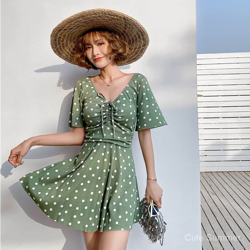 Đầm Bơi Hai Mảnh Hở Lưng Họa Tiết Chấm Bi Thời Trang Gợi Cảm Cho Nữ | BigBuy360 - bigbuy360.vn