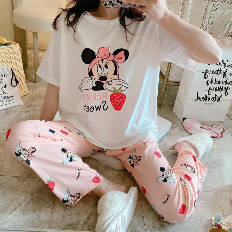 Đồ bộ Bigsize nữ đồ mặc nhà cotton họa tiết dễ thương BL03