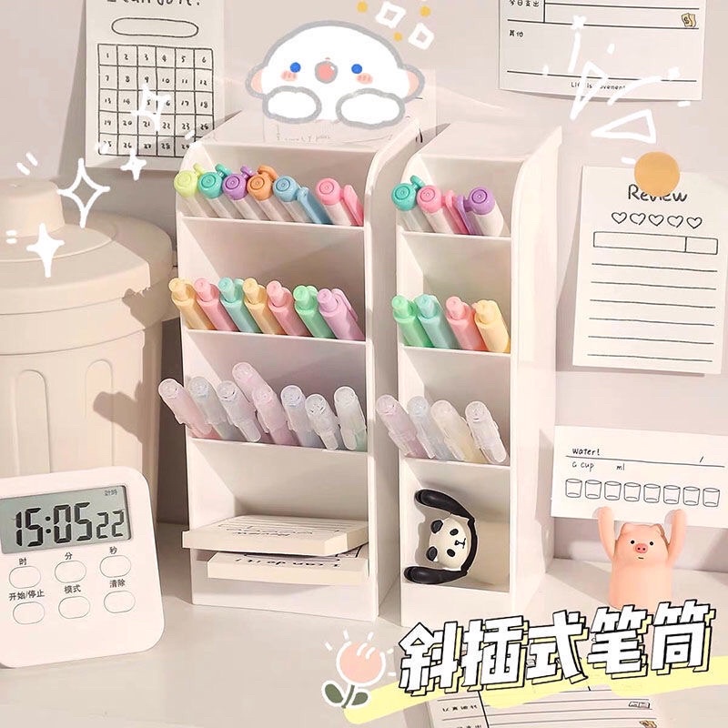 Ống cắm bút vát chéo 4 ngăn