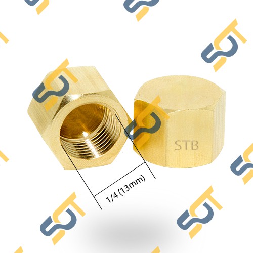 [BỊT REN TRONG] Nút đầu bịt ren trong ngặn chặn dòng chảy &amp; khí nén ren BSP - Bằng đồng (Brass pipe plug cap female)