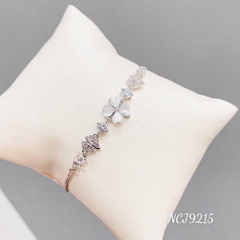 lắc tay bạc hoa 4 cánh, hàng tinh sảo