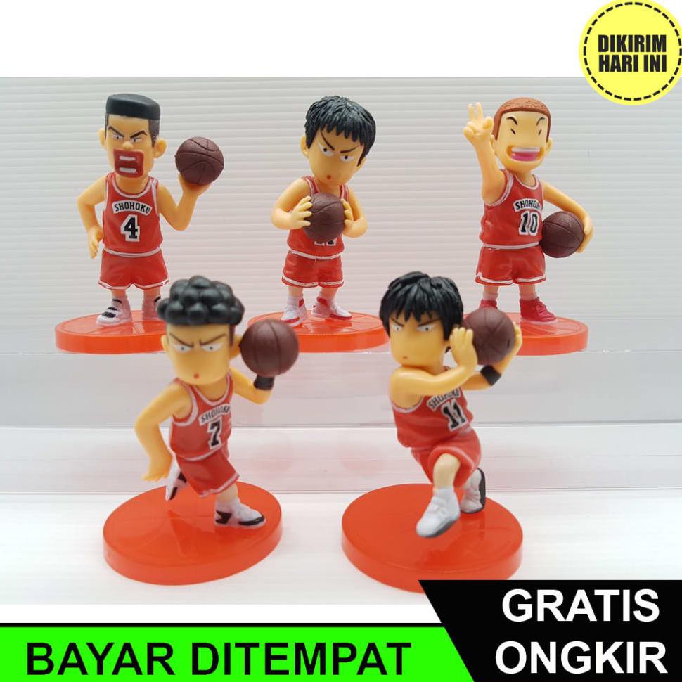 Set 5 Mô Hình Nhân Vật Phim Slamdunk Hanamichi Sakuragi Kaede Rukawa Jh689