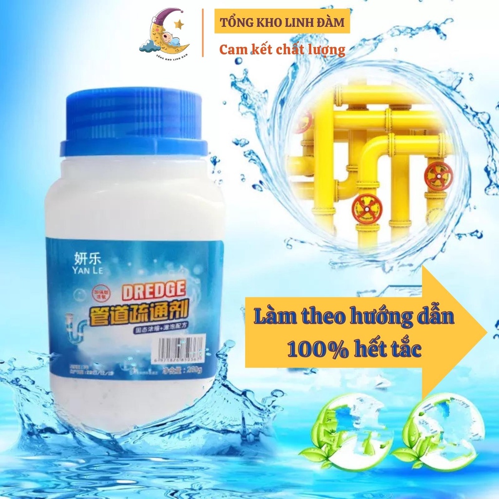 Bột thông tắc cống, Toilet, Bồn rửa bát, Chậu rửa mặt – Xử lý tắc nghẽn đường ống, bồn cầu cực mạnh – Khử mùi hôi GD002