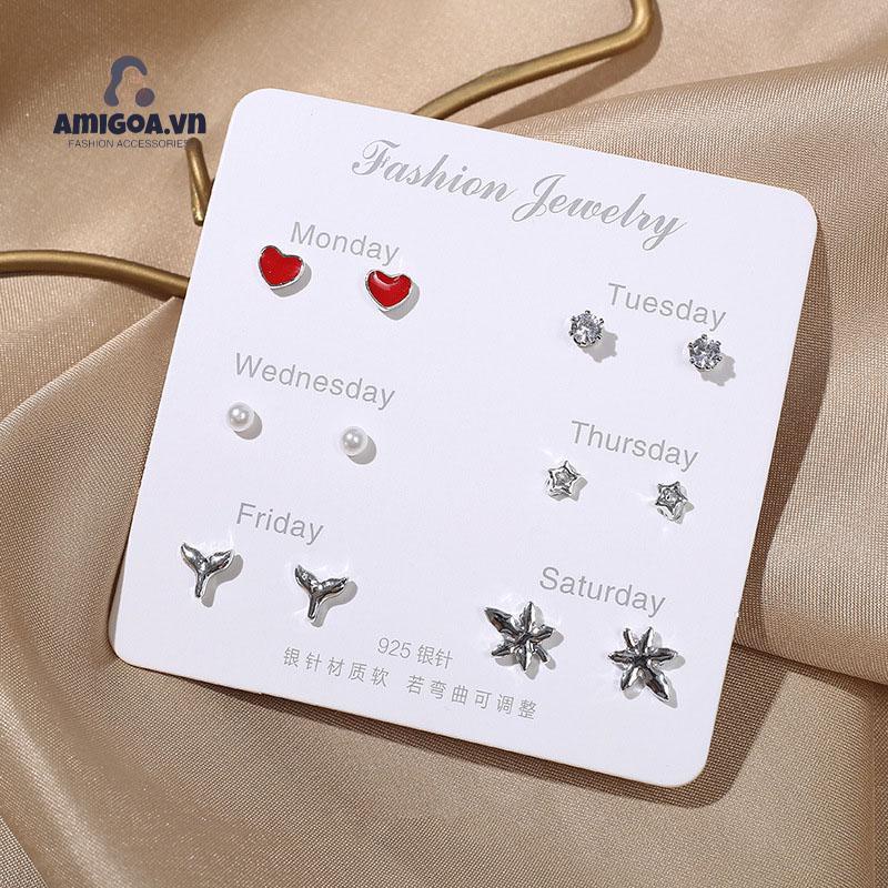 Bộ Bông Tai Ngọc Trai Thời Trang Đơn Giản Cho Nữ 925