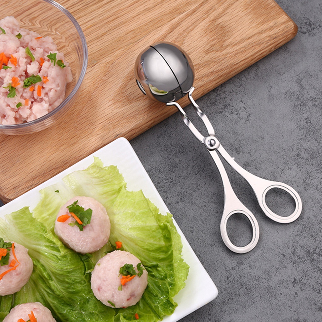 Dụng cụ làm thịt viên, chả viên bằng inox, muỗng múc thịt viên hot hit