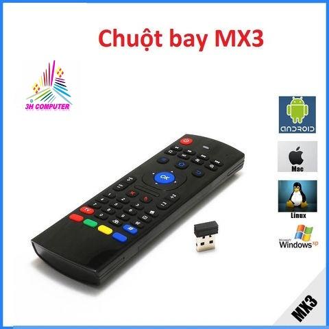 Chuột bay kiêm bàn phím Air Mouse Keyboard Chuột bay cho android tivi - có bàn phím và học lệnh hồng ngoại - MX3