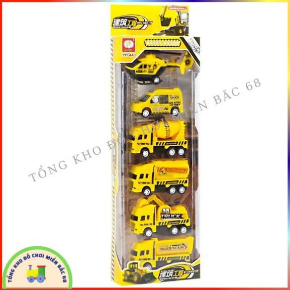 Đồ chơi mô hình hộp 6 xe ô tô Công trường Cứu hỏa Quân sư Môi trường chạy cót Đồ chơi hướng nghiệp cho bé TKMB68