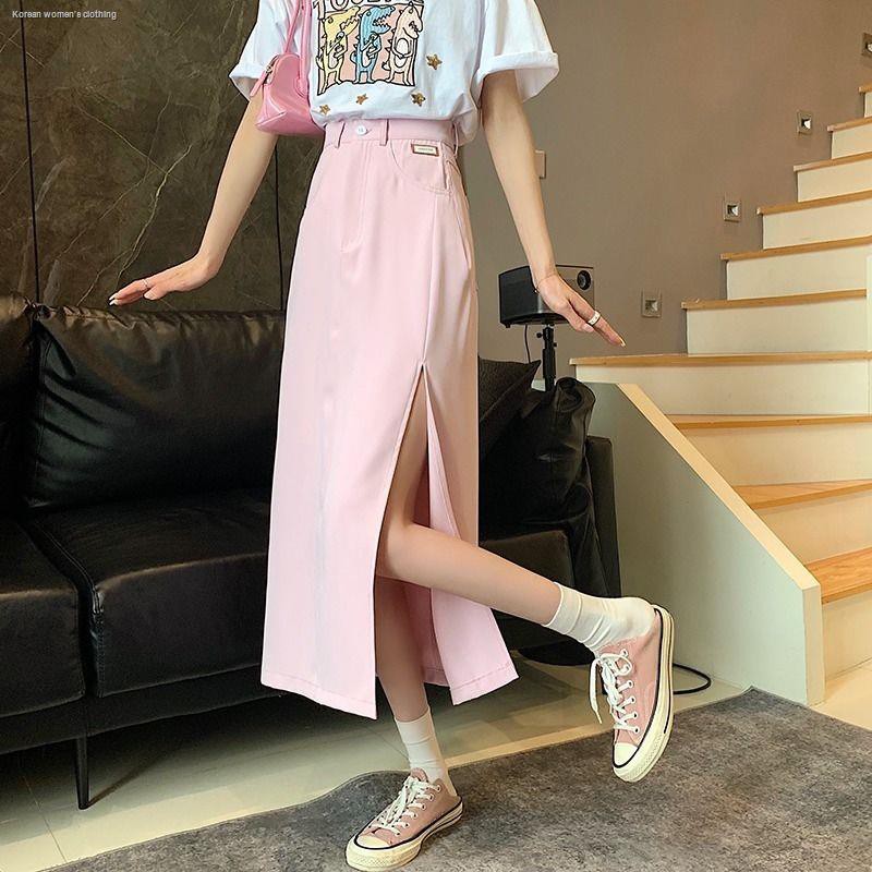 Chân Váy Dài FeiFanXiaoBai Xẻ Tà Phong Cách Hàn Quốc Dành Cho Nữ | BigBuy360 - bigbuy360.vn