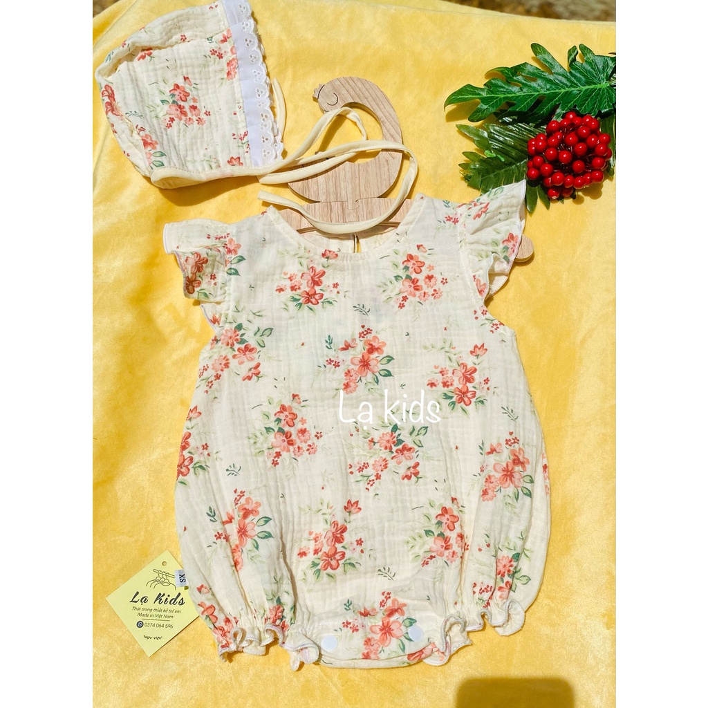 Body xô muslin cho bé gái