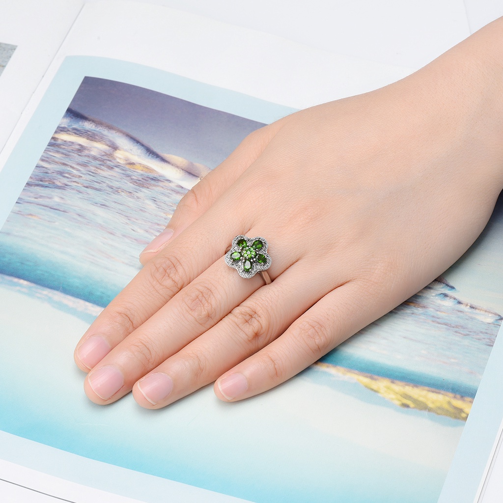 Nhẫn Mạ Bạc 925 Đính Đá Zircon Tự Nhiên Chất Lượng Cao