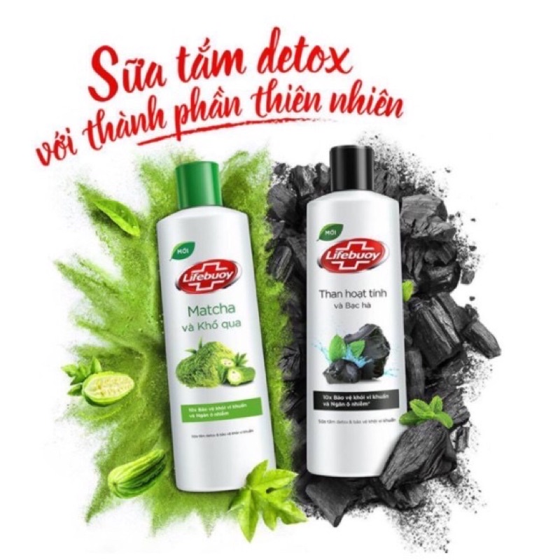 Sữa tắm detox bảo vệ da Lifebuoy 200g hàng khuyến mãi
