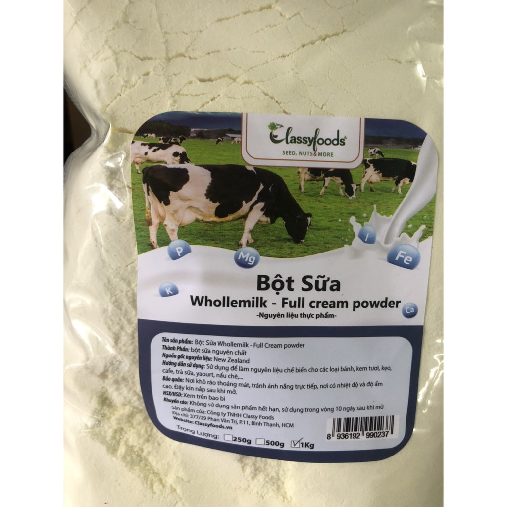 Bột Sữa Béo Nguyên Kem New Zealand Túi 500g / 200g/ 100g