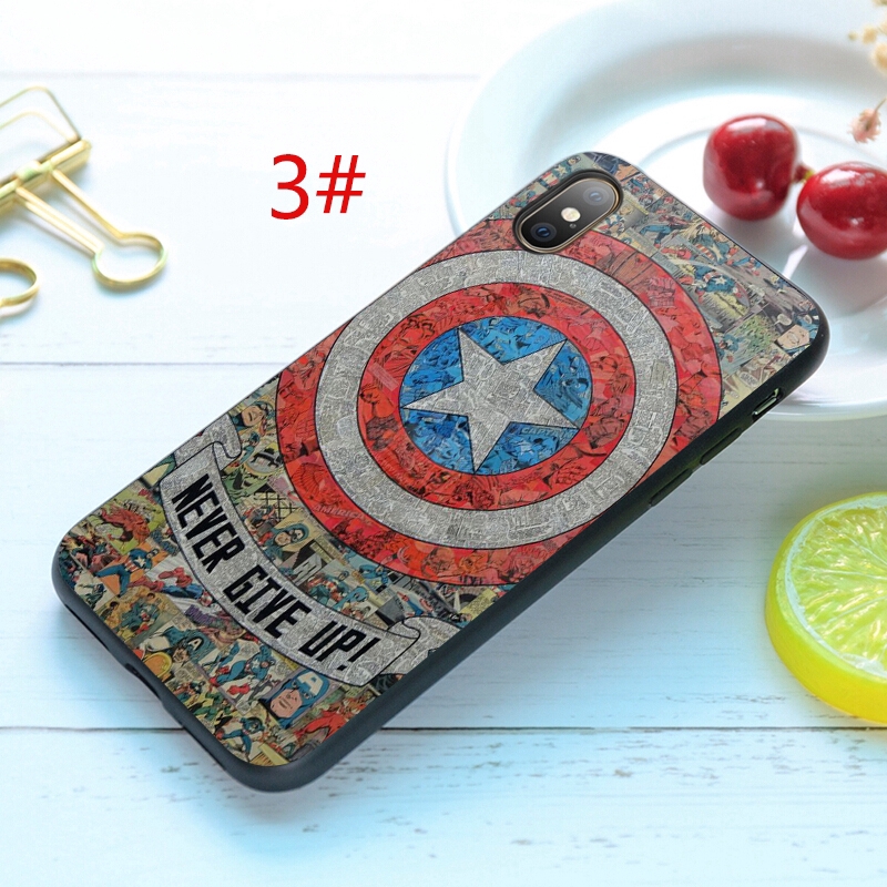 Ốp điện thoại mềm in hình Marvel Avengers dành cho iPhone 5 5s 6s 7 8 Plus X XR XS Max