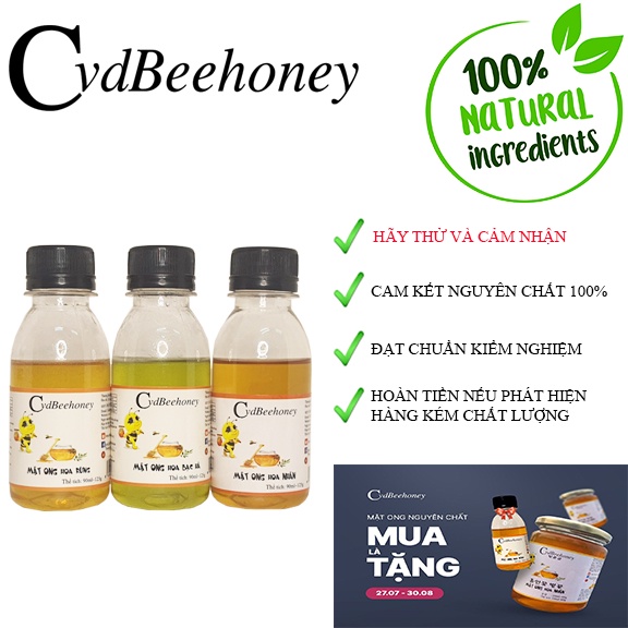 Combo Siêu Tiết Kiệm Mật Ong Nguyên Chất Hoa Bạc Hà, Nhãn, Rừng Cvdbeehoney