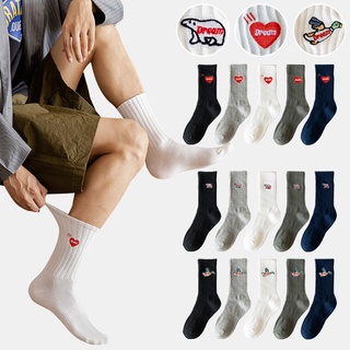 Vớ Human Made cotton thêu họa tiết hoạt hình phong cách Nhật Bản cổ điển thời trang đường phố