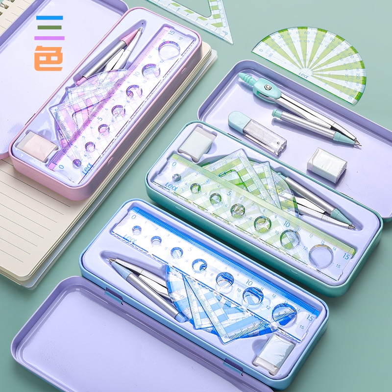 Bộ Dụng Cụ Compa Và Thước Kẻ Hình Tam Giác Cho Học Sinh