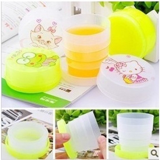 Cốc uống nước gấp gọn, ly nhựa xếp gọn mini có nặp đậy tiện dụng thông minh dùng đi du lịch công sở dã ngoại