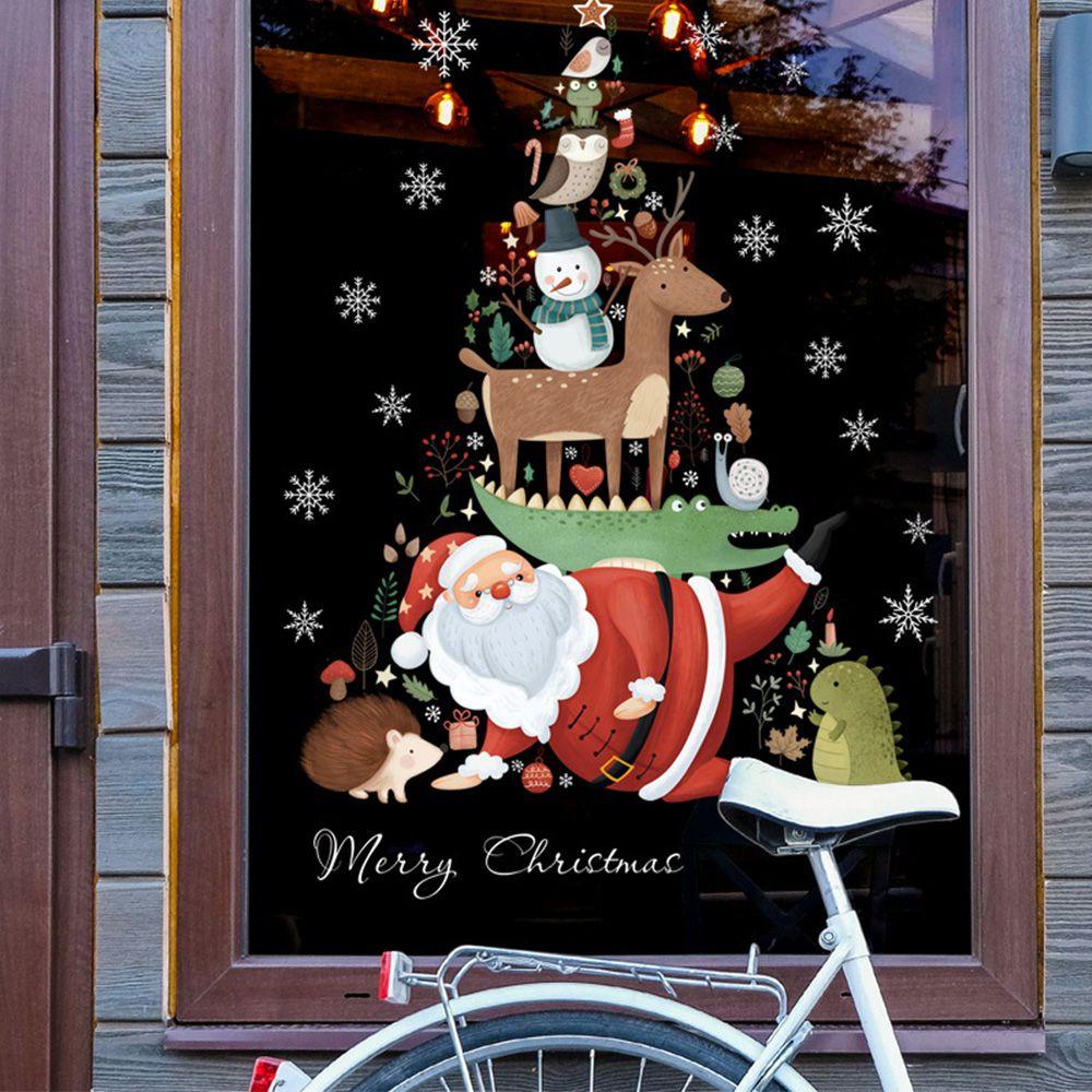 Miếng Dán Trang Trí Cửa Kính Họa Tiết Chữ Merry Christmas Độc Đáo DIY