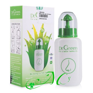 Bình rửa mũi Dr Green - Bình rửa mũi kèm 10 gói muối,an toàn cho bé, hết viêm mũi, viêm xoang