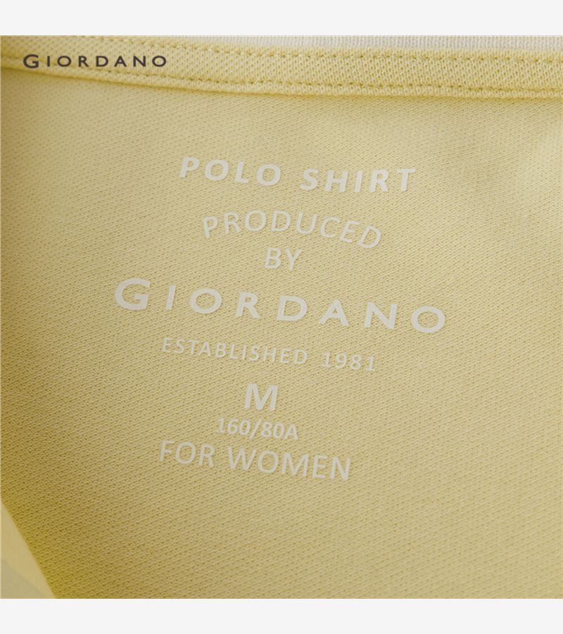 Áo Thun Polo Nữ GIORDANO 05311392 Ngắn Tay Co Giãn Màu Sắc Tương Phản | BigBuy360 - bigbuy360.vn