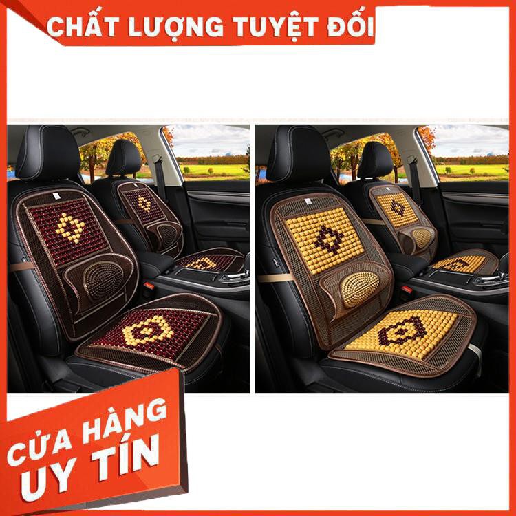 ⚡ FreeShip Toàn Quốc ⚡Đệm Lót ghế ô tô hạt gỗ có đệm lưng cao cấp - sang trọng kèm theo gối xe ô tô cao