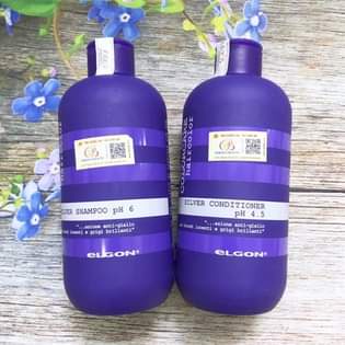 Dầu Gội Khử Vàng Dành Cho Tóc Tẩy, Khoá Màu Tóc Nhuộm Thời Trang Không Phai Elgon Silver Shampoo