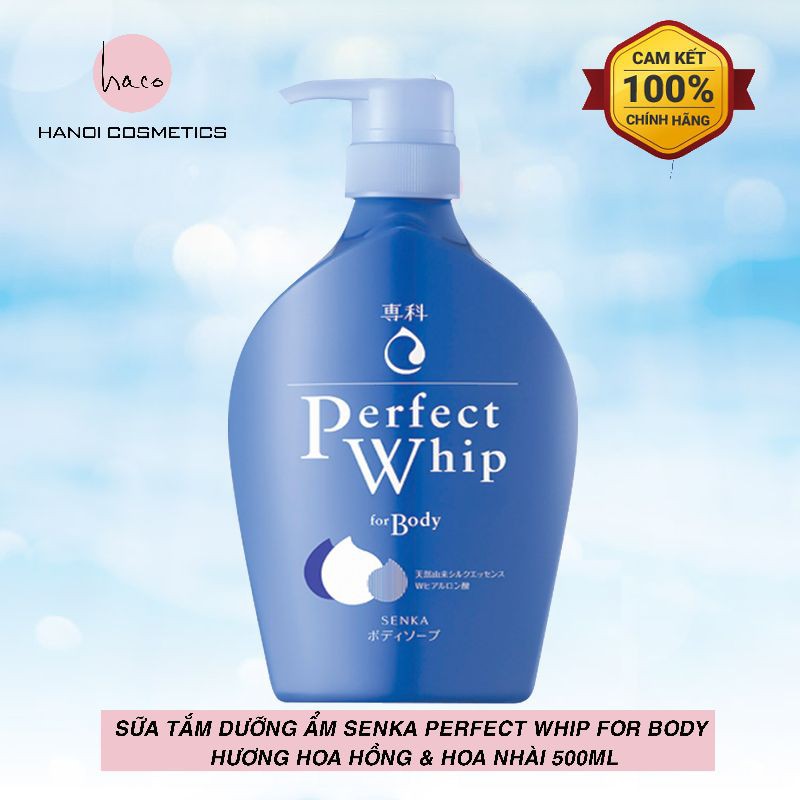 Sữa tắm dưỡng ẩm Senka Perfect Whip hương Hoa Hồng & Hoa Nhài 500ml