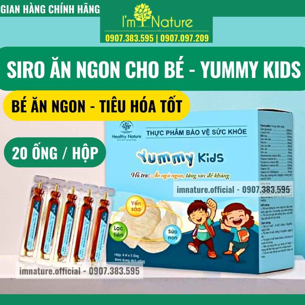 (+Quà) 20 ỐNG SIRO YẾN SÀO YUMMY KIDS - Bé Hết Biếng Ăn - Ngủ Ngon Giấc - Tăng Đề Kháng - Khỏe Mạnh