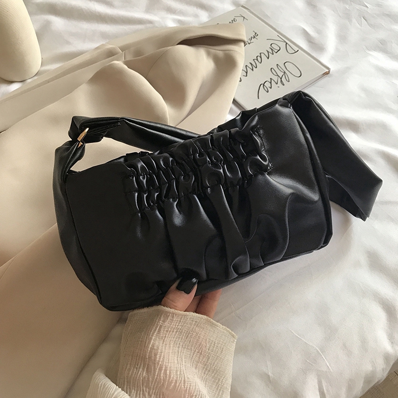 IELGY Túi xách đeo vai màu trơn đơn giản xinh xắn cho nữ