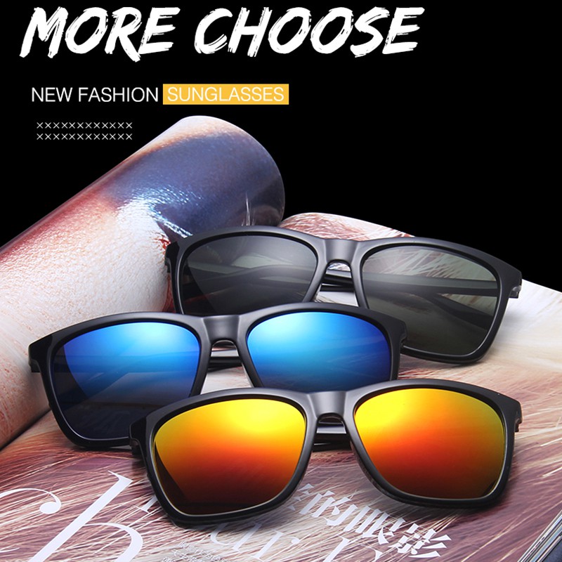 Kính Mát Gọng Vuông Bằng Nhựa Thời Trang Cho Nam