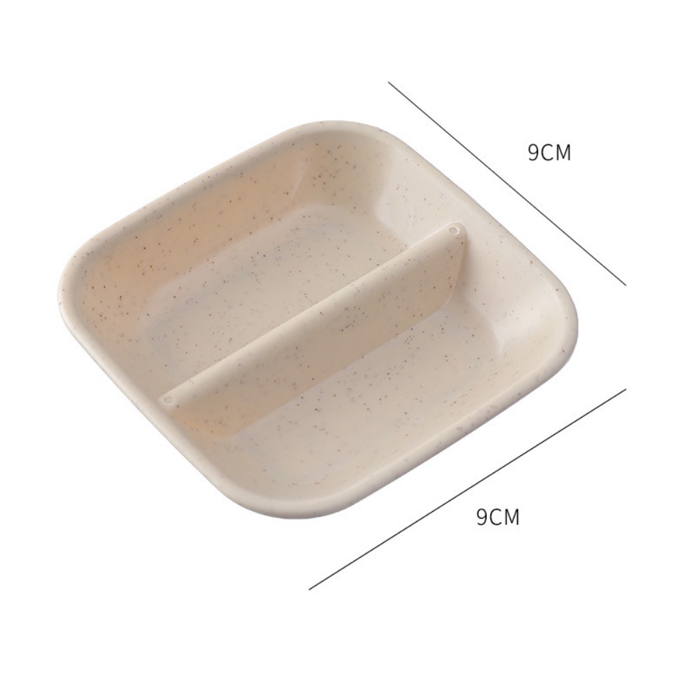 Đĩa đựng gia vị lúa mạch 2 ngăn 🍀Clovershop68🍀