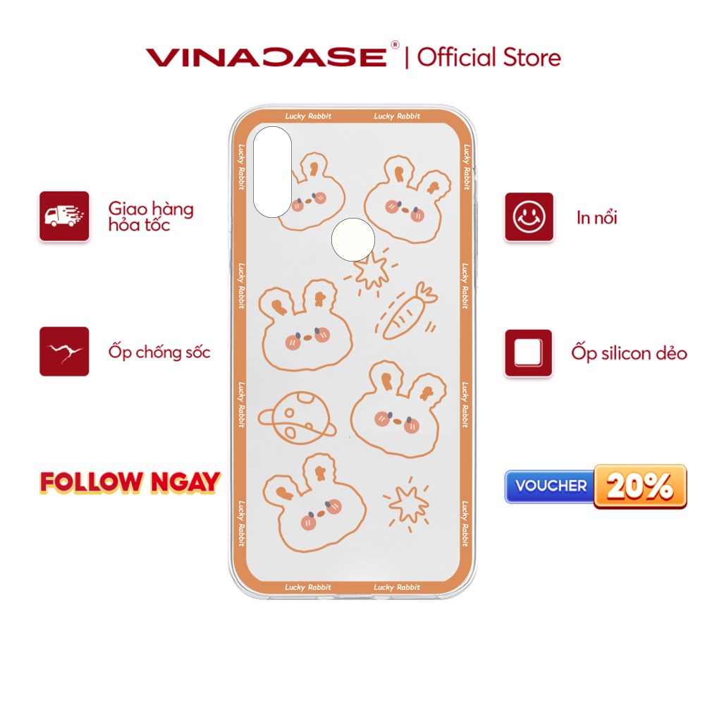Ốp lưng Vina Case Vsmart Joy 3/Joy 4/Bee 3/Star 3/Aris/....dẻo �trong in hình Lucky Bear