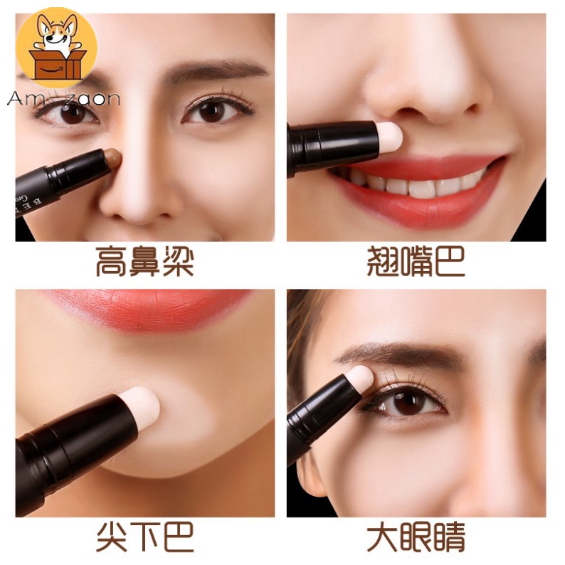 Thỏi Kem Che Khuyết Điểm 2 Đầu 3D Bắt Sáng Lâu Trôi Làm Trắng Da Chống Thấm Nước