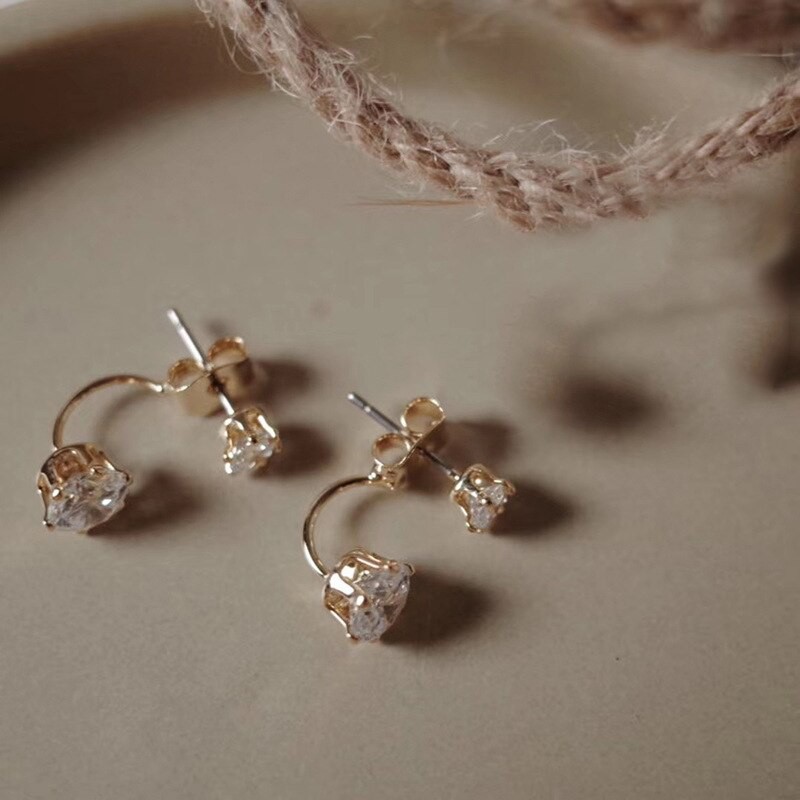 Khuyên tai ETRENDY đính đá zircon trước và sau thời trang Hàn Quốc năm 2021 cho nữ