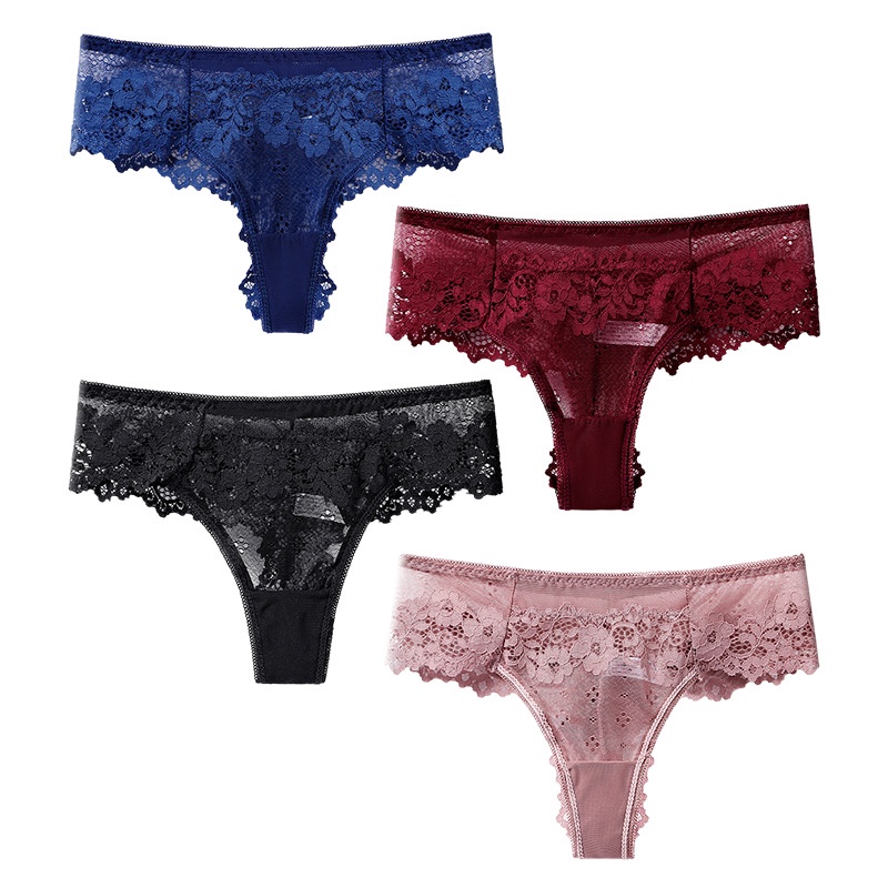 Set 3 Quần Lót Ren Xuyên Thấu Gợi Cảm Cho Nữ