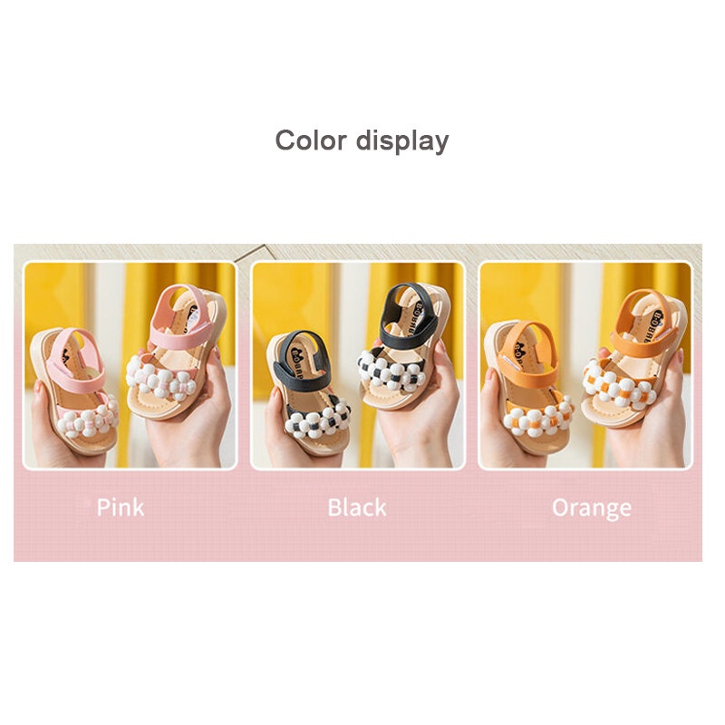 Giày sandal IQ ANGEL đế mềm đính bông hoa thời trang mùa hè xinh xắn dành cho bé gái