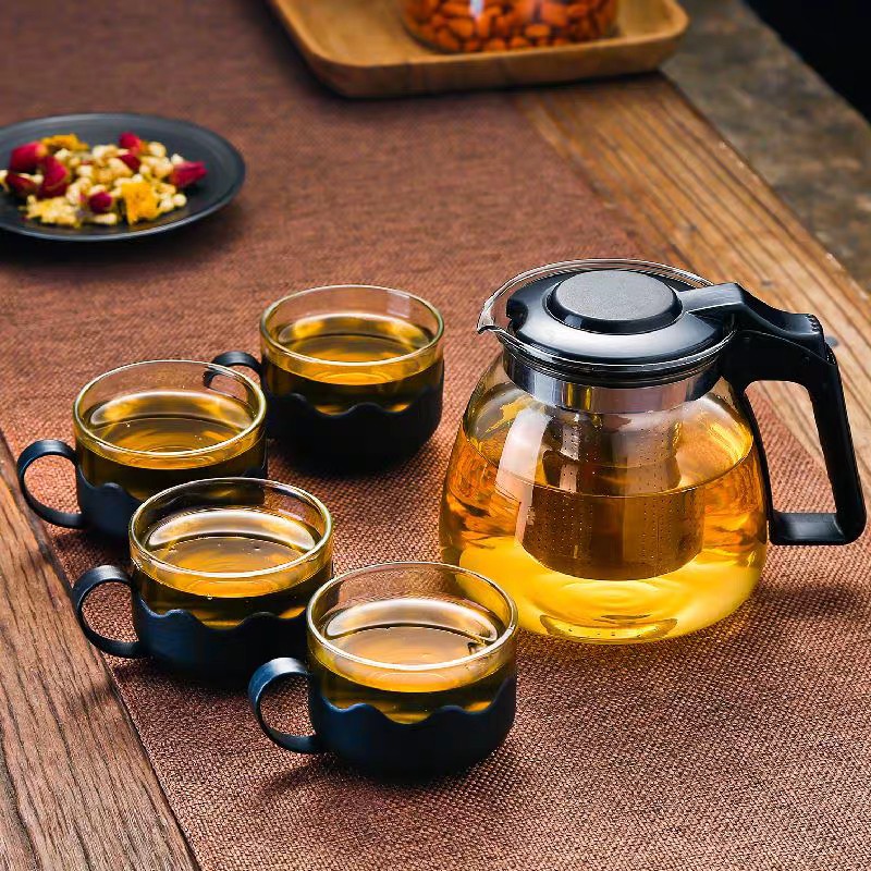 Bình Ấm Trà Thủy Tinh Có Lõi Lọc 1300ML - Màu Ngẫu Nhiên