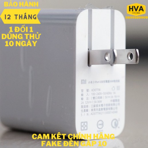 Sạc nhanh 36W Xiaomi 2 cổng - Quick Charge QC 3.0 - Bảo hành 12 tháng (không hộp)