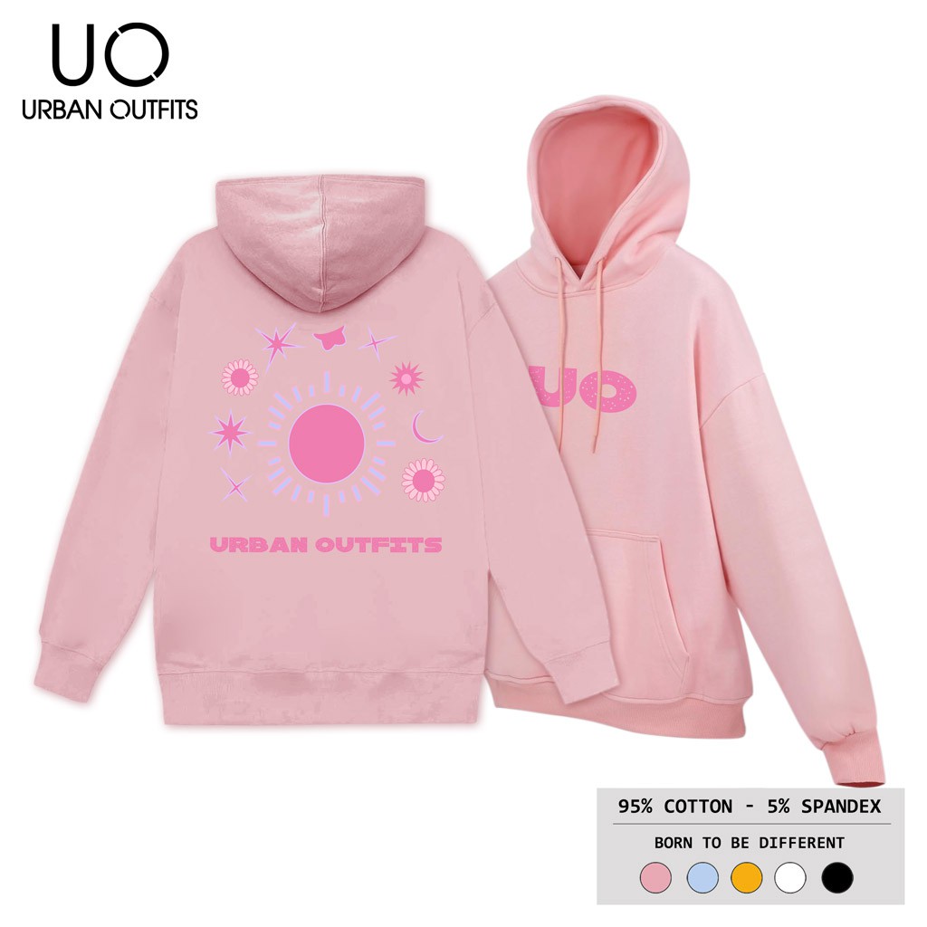 Áo Hoodie Nam Nữ Form Rộng URBAN OUTFITS In Mặt Trời UO HOO12 Chui Đầu Thun Cotton Nỉ 4 Chiều