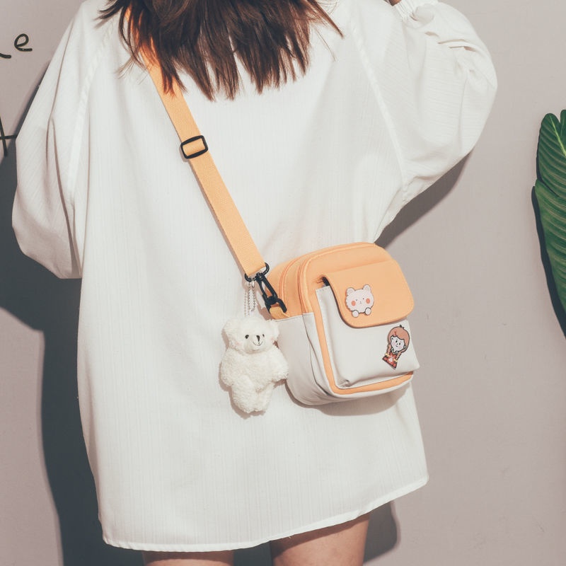 Túi Đeo Vai Bằng Vải Canvas Thiết Kế Nhỏ Gọn Dễ Phối Đồ