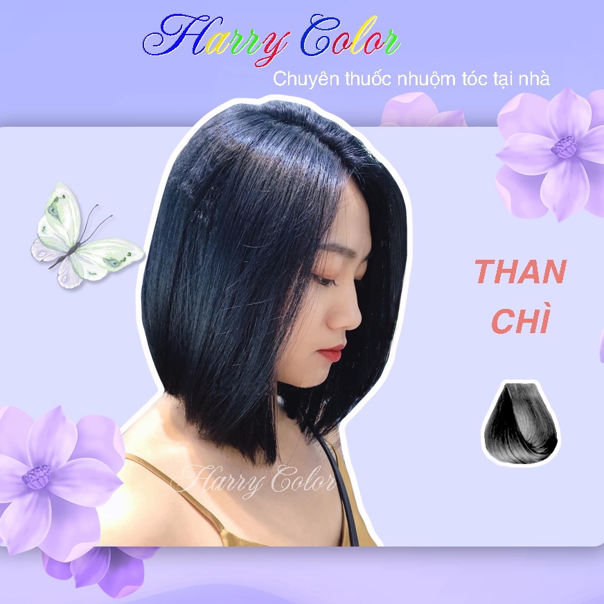 Thuốc nhuộm tóc Than chì  [dưỡng tóc]  [không tẩy] tự nhuộm tóc tại nhà + tặng kèm Oxy trợ nhuộm và gang tay