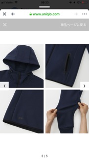 Áo nỉ nam Uniqlo blocktech