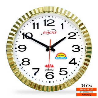 Đồng Hồ Thạch Anh Cao Cấp Kim Nhảy Treo Tường Khía Cạnh Mạ Vàng Cực Bền - U320