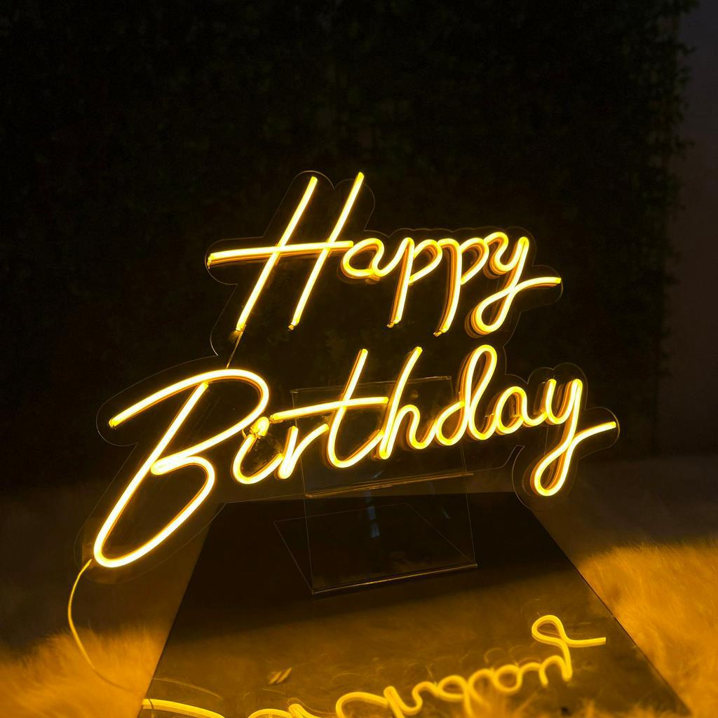 |Tặng Đế| Đèn led neon Happy Birthday để bàn 30 x 50 cm NEONCHILL97 decor trang trí sinh nhật