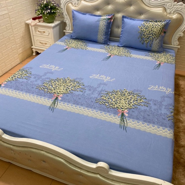 [SALE 99k] Bộ Ga Gối Cotton Hoa Baby