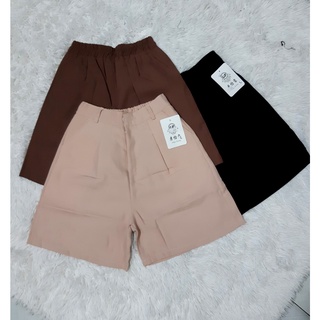 Quần Short ngố nữ ống rộng lưng cao khóa kéo xinh xắn