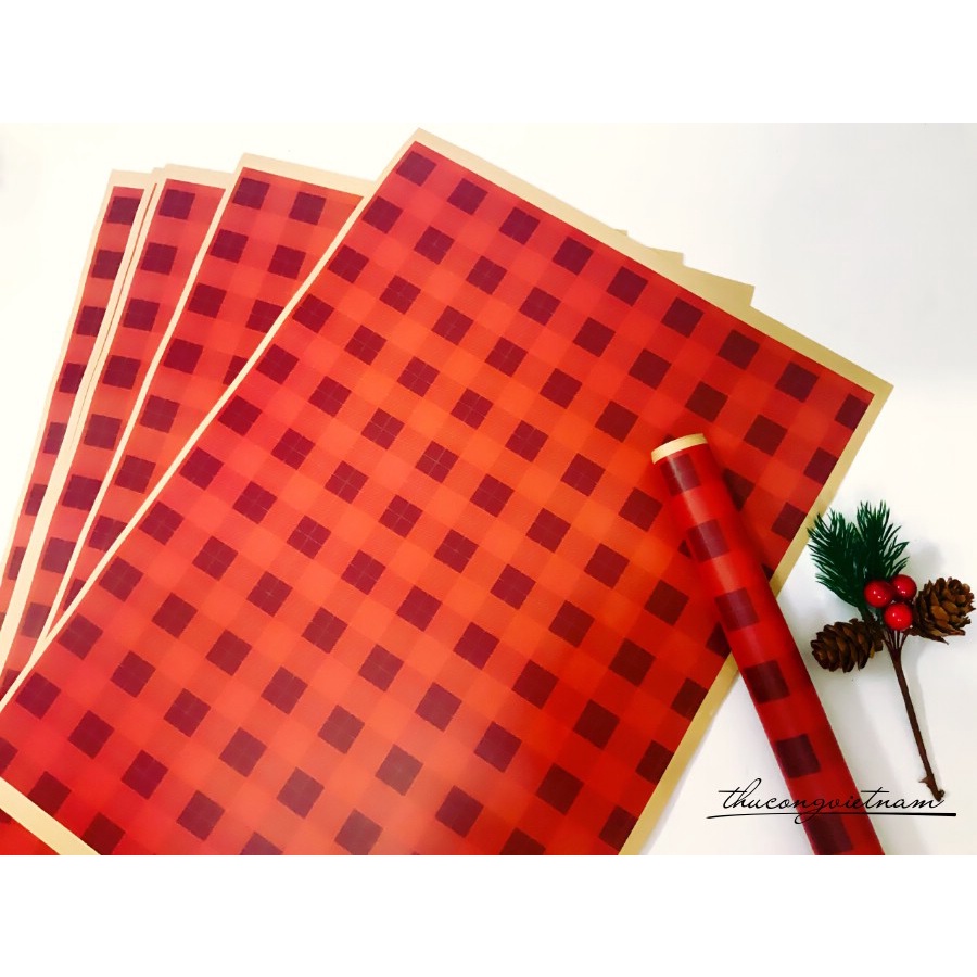 Giấy gói quà kraft Nhật A3 tông đỏ