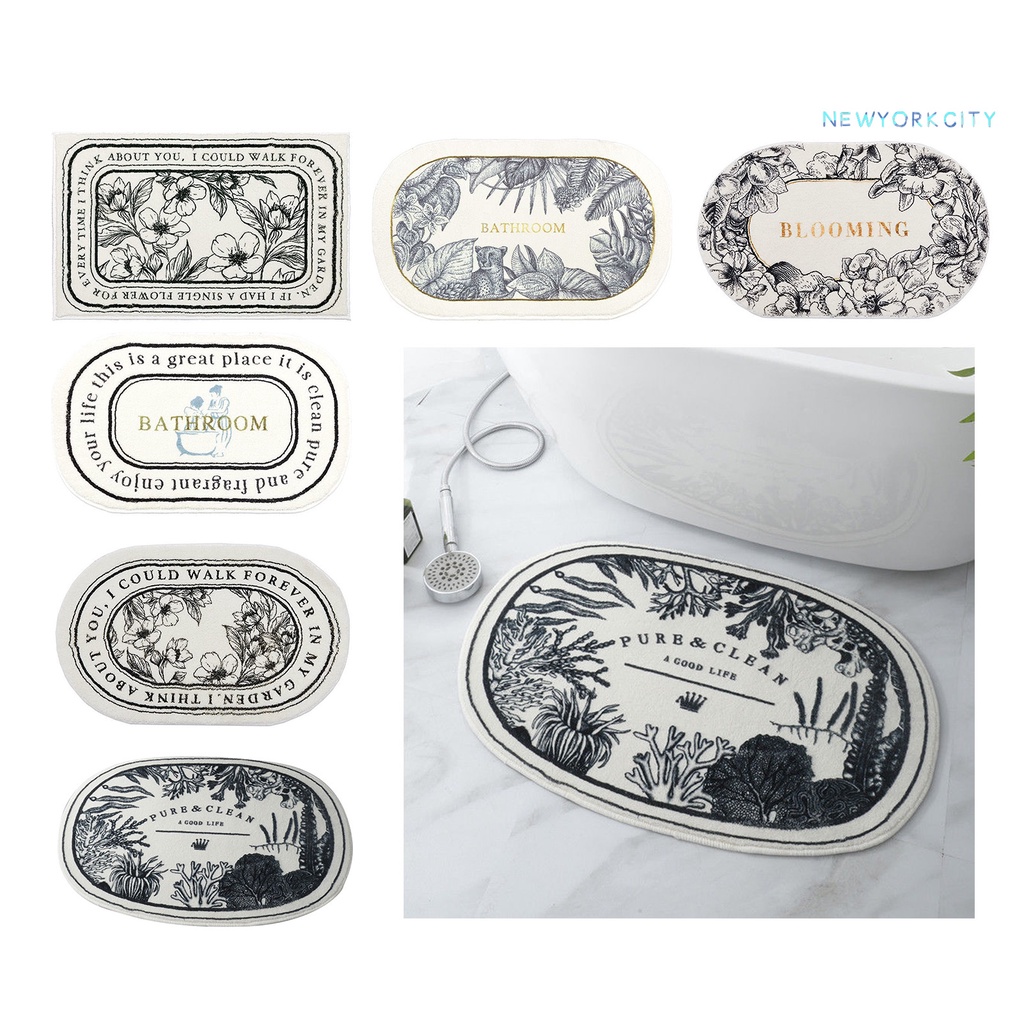 Thảm Chùi Chân Siêu Mềm Dày Dặn Chống Trượt Nhanh Khô Có Thể Giặt Sạch Dành Cho Phòng Tắm